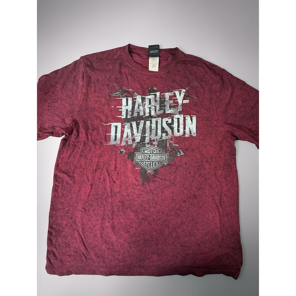 Harley Davidson Shirt Mens XL Red Motorcycle Bike Biker Spell Out Logo NWOT